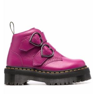Dr Marten Devon Heart Buckle Pink Boots